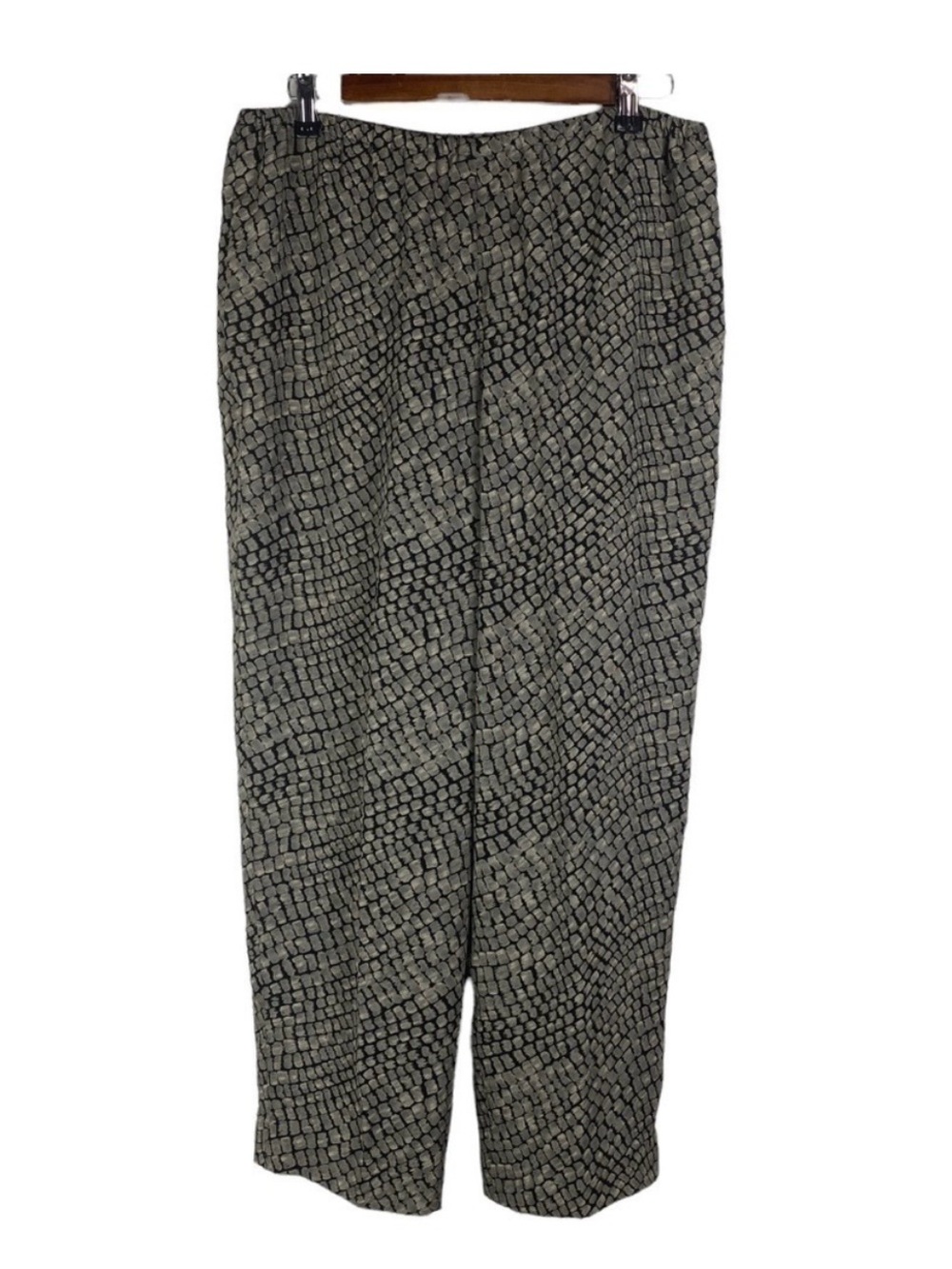 Josephine Chaus Petite Snakeskin Pull On Dress Pants Women's‎ 8P Black Tan Lined